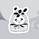 Happy strawberry plant vinyl sticker