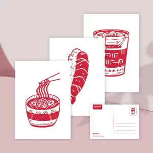 Nom nom postcard set (3 pcs)