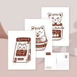 Purrfectly yours postcard set (3 pcs)