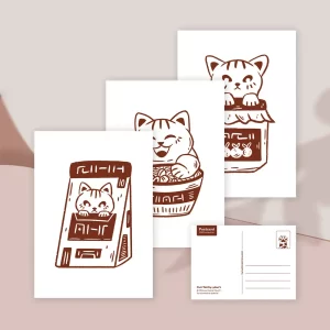 Purrfectly yours postcard set (3 pcs)