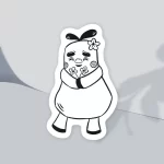 The shy helper vinyl sticker