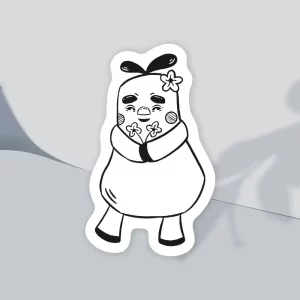 The shy helper vinyl sticker