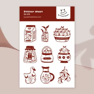 Cottagecore fruit sticker sheet for planner & journaling