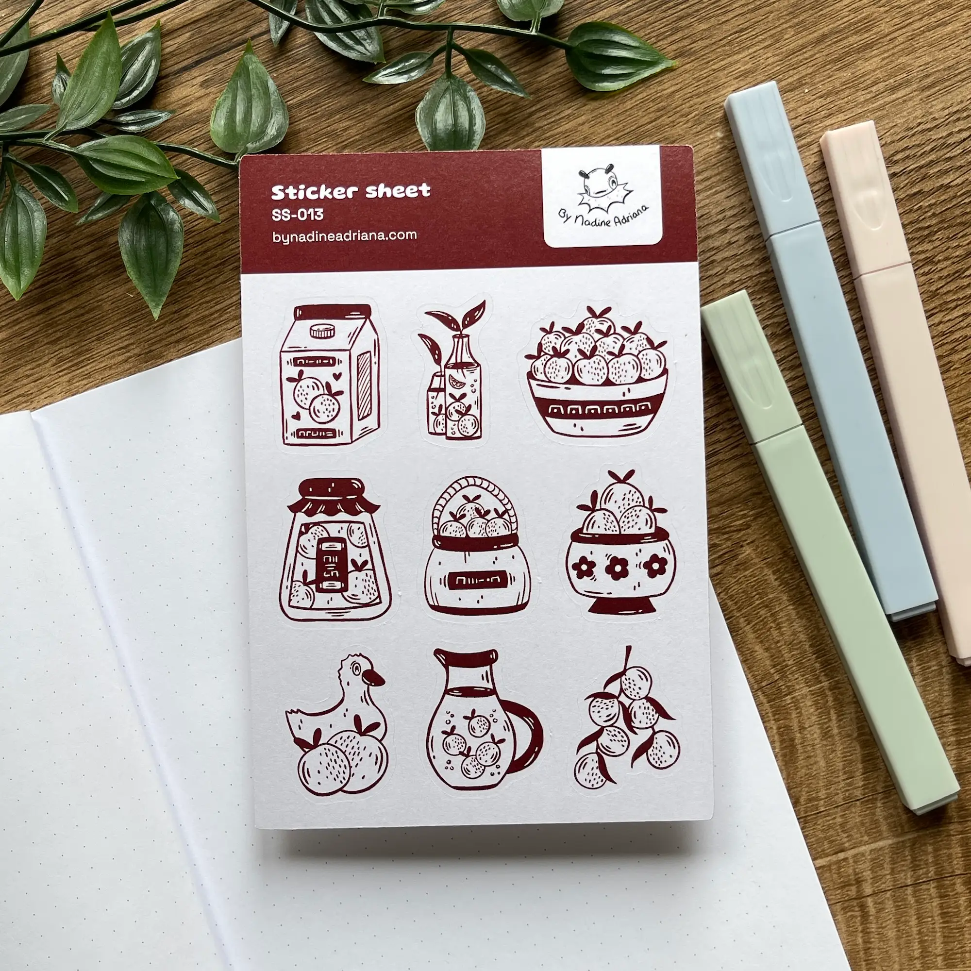 Cottagecore fruit sticker sheet for planner & journaling - Image 2