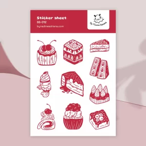 Kawaii desserts sticker sheet for journaling