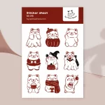 Kawaii halloween bears sticker sheet for planner & journal