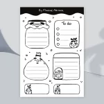 Cute sticky notes sticker sheet