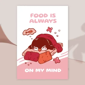 Food is always on my mind penguin art print