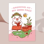 Growing at my own pace bear art print