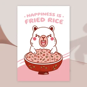 Happiness is fried rice capybara art print