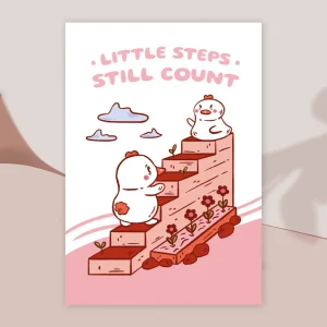 Little steps still count duck art print