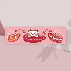 Tea lover cat bookmark
