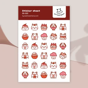 Kawaii capybara & cat cafe mini stickers