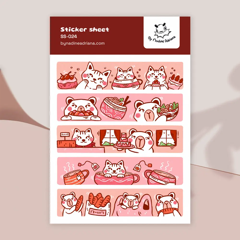 Cute café washi tape stickers