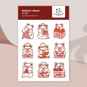 Cute capybara bakery stickers