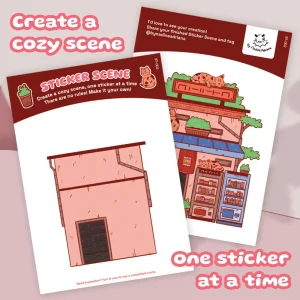 Cozy Cat Sticker Scene